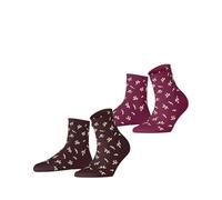 ESPRIT Twig W SSO Coton Fantaisie Chaussettes, Rouge Tibetan Red Cerise 0110, 39-42 (Lot de 2) Femme