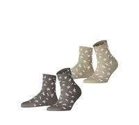 ESPRIT Twig W Sso coton fantaisie lot de 2 paires, Chaussettes Femme, Marron Kahkekar 0100, 35-38