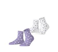 ESPRIT Twig W Sso coton fantaisie lot de 2 paires, Chaussettes Femme, Multicolore Weiß Lila 0020, 39-42
