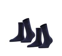 ESPRIT Uni 2-Pack W So Coton Unies Lot de 2 Paires Chaussettes, Opaque, Bleu (Marine 6120), 35-38 Femme