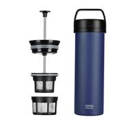 ESPRO Go P0 Cafetière de voyage isotherme Bleu 470 ml | To Go Gobelet à café avec double microfiltre facile à utiliser Idéal pour le camping, la randonnée et le bureau