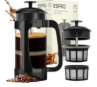 ESPRO P3 French Press Cafetière et thé à Double Micro-Filtre, Infusion sans Grains et sans amertume, idéale pour Le thé en Vrac et Le Marc de café (Noir, 32 oz)