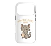 Espurr-Esso Time Coffee Cat fatigué des Chats drôles Design Coque pour iPhone 17 Pro