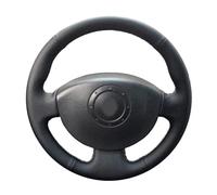 ESPYN Couvre Volant Voiture Housse De Volant De Voiture en Cuir Noir Cousu À La Main pour Megane 2 2003 - 2008 pour Kangoo 2008 pour Scenic 2 2003 - 2009 Housse Volant (Couleur : Black Thread)