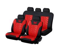 ESPYN Ensemble Housses Siège Ensemble Complet Universel De Housses Siège Voiture, 9 Pièces, pour 5 Places, Accessoires D'intérieur, Toutes Saisons(Red-9piece Full Set)