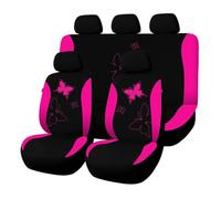 ESPYN Ensemble Housses Siège Housses Siège Voiture pour 5 Places, Accessoires D'intérieur, Ensemble Complet Universel, 9 Pièces, Toutes Saisons(Rose)