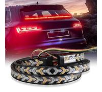 ESPYN Feu Arrière Feu D'avertissement De Frein Arrière De Voiture Rouge, Feu Arrière Dynamique Séquentiel, Clignotant Jaune, Flèche, Bande LED Flexible 12V 24V Feux Arrières(150CM (59inch))
