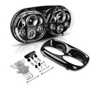 ESPYN Phares Avant Moto Phare Avant 90W Double LED 5,75 Pour Route Pour Glide 2004 2005 2006 2007 2008 2009 2010 2011 2012 2013(Black 2)