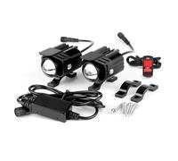 ESPYN Phares Moto Pour ATV Pour UTV Camion Vélo Scooter 10V-60V Double Couleur LED Moto Phare Auxiliaire Antibrouillard Clignotant Projecteurs