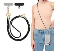 EspZanthic Lanière de Téléphone avec Dragonne, Bling Cordon Universel pour Portable, Tour de Cou Smartphone Sangle Attache, Sangle Téléphone en Bandoulière x 1, Dragonne x1,Patch x2