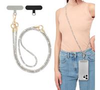 EspZanthic Lanière de Téléphone avec Dragonne, Bling Cordon Universel pour Portable, Tour de Cou Smartphone Sangle Attache, Sangle Téléphone en Bandoulière x 1, Dragonne x1,Patch x2