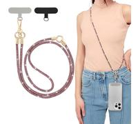 EspZanthic Lanière de Téléphone avec Dragonne, Bling Cordon Universel pour Portable, Tour de Cou Smartphone Sangle Attache, Sangle Téléphone en Bandoulière x 1, Dragonne x1,Patch x2