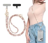 EspZanthic Lanière de Téléphone avec Dragonne, Bling Cordon Universel pour Portable, Tour de Cou Smartphone Sangle Attache, Sangle Téléphone en Bandoulière x 1, Dragonne x1,Patch x2