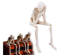 Esqueletos de Halloween - Ensemble de sculptures réalistes en résine pour cheminée d'Halloween, ne voir aucun mal, entendre, ne parler pas, ne pas parler du mal, décoration d'horreur d'intérieur et