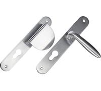 Esquisse 9984051 Ensemble Poignées Palière Zamak Béquille + Aileron Profil Européen (Sans Cylindre) Pour Porte D'Entrée,Argent