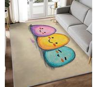 Esquisse au crayon Tapis Lavable Machine Salon 140 x 200 cm Antidérapant Poil Bas Résistant Petits personnages ronds mignons Motif Chambre Cuisine Entrée Salle Détente Dessous Lit Dortoir Décoration