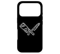 Esquisse de Couteau et de couperet Boucher Amateur de Viande Coque pour iPhone 17 Pro