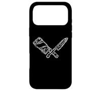 Esquisse de Couteau et de couperet Boucher Amateur de Viande Coque pour iPhone 17 Pro Max