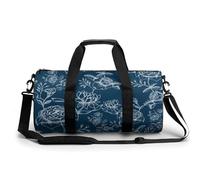 Esquisse De Fleurs Sac De Sport Gym Sac De Voyage Sac W nd Duffel Bag pour Camping Randonnée Voyage 45x23x23cm