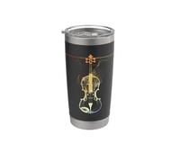 Esquisse de violon Look vintage Ecole de musique Viola Gobelet isotherme en acier inoxydable double paroi