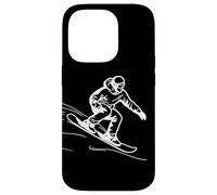 Esquisse d'un gars qui fait du snowboard Coque pour iPhone 14 Pro