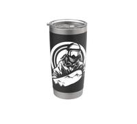 Esquisse d'une fille faisant du snowboard Gobelet isotherme en acier inoxydable double paroi