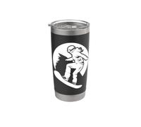 Esquisse d'une fille faisant du snowboard Gobelet isotherme en acier inoxydable double paroi