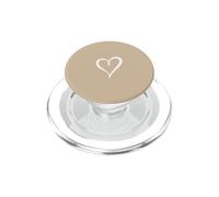 Esquisse Simple esthétique en Forme de cœur Beige/Brun Clair PopSockets PopGrip pour MagSafe