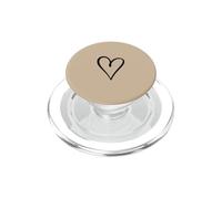 Esquisse Simple esthétique en Forme de cœur Beige/Brun Clair PopSockets PopGrip pour MagSafe