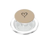 Esquisse Simple esthétique en Forme de cœur Beige/Brun Clair PopSockets PopGrip pour MagSafe