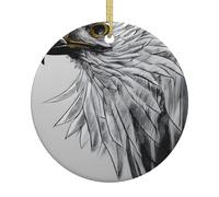Esquisse un aigle imprimé ornements de Noël, pendentifs ronds, convient pour la décoration, les souvenirs, les cadeaux pour les amis.