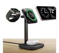 ESR 15W Station de Charge sans Fil 3 en 1, [Certifié] Chargeur Apple Watch et Support de Chargeur 15 W MagSafe pour iPhone, pour Plusieurs Appareils, iPhone 16/15/14/13, Montre et AirPods 4, Noir