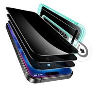 ESR 3 Pièces Verre Trempé Anti-espion pour iPhone 16/iPhone 15, Protection D‘écran de Confidentialité avec Plateau D’application, Dureté 9H, Résistant aux Rayures, HD