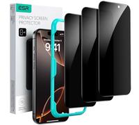 ESR 3 Pièces Verre Trempé Anti-espion pour iPhone 16 Pro Max, Protecteur D‘écran de Confidentialité, Outil D'installation Facile, Bords Micro-courbés, Compatible avec les Coques