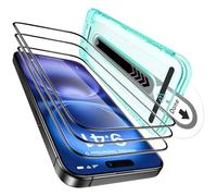 ESR 3 Pièces Verre Trempé pour iPhone 16/iPhone 15, Protecteur D'écran [Dureté 9H] [Incassable de Qualité Militaire] Couverture Complète, Plateau D'ajustement, Transparence HD, Anti Rayures