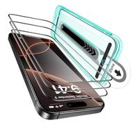 ESR 3 Pièces Verre Trempé pour iPhone 16 Pro, Protecteur D'écran [Dureté 9H] [Incassable de Qualité Militaire] Couverture Complète, Plateau D'ajustement, Transparence HD, Anti Rayures
