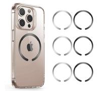 ESR Anneaux Magnétique pour MagSafe, HaloLock Lot de 6 Convertisseur pour Charge sans-Fil, Universels 360, Compatible iPhone 16/16e/15/14/13/12, Samsung Galaxy S24/S23/S22/S21/S20/S10, Noir et Argenté