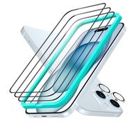 ESR Armorite Verre Trempé pour iPhone 15 avec Caméra Protecteur,Contenir 3 Protection écran et 1 Protection Objectif Caméra Individuel, Bords Incurvés 2,5D, Protection Militaire, Anti Rayures