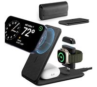 ESR Chargeur de Voyage 3 en 1, Compatible avec Chargeur MagSafe, Conçu pour Apple Watch Certifié, Station de Charge Pliable Made for MagSafe et iPhone 15/14/13/12/AirPods Pro avec Adaptateur, Noir