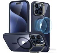 ESR Classic Hybrid Case avec Stash Stand (HaloLock), Compatible avec iPhone 15 Pro Max, Clear Dark B