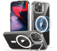 ESR Classic Hybrid Case avec Stash Stand (HaloLock), compatible avec iPhone 15 Pro Max, transparent