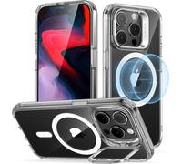 ESR Classic Hybrid Case avec Stash Stand (HaloLock), compatible avec iPhone 15 Pro, transparent