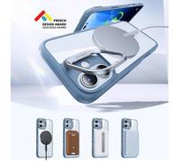 Esr Classic Hybrid Case Avec Stash Stand (Halolock), Compatible Avec Iphone 16 Plus, Bleu Clair