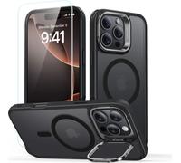 ESR Classic Hybrid Kickstand Halolock MagSafe & verre trempé Apple iPhone 16 Pro Max Frosted Black