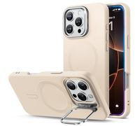 ESR Coque en Silicone pour iPhone 16 Pro, Compatible avec MagSafe, Support pour Caméra Intégrée, Série Cloud, Beige Clair