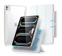 ESR Coque iPad Pro 13 Pouces M5/M4 (2025/2024), Série Rebound 360, Blanc | Avec Porte-Crayon, Couverture Magnétique Amovible, Mode Portrait/Paysage, Support Vertical, Support Pencil Pro/USB-C