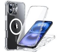 ESR Coque Magnétique pour iPhone 16 Plus, Qualité Militaire Résistante aux Chutes, Protecteur D'écran en Verre Trempé Intégré, Compatible avec Les Accessoires MagSafe, Série Armor, Transparent