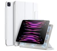 ESR Coque Magnétique Rebound Compatible avec iPad Pro 12,9 Pouces (2022/2021/2020), iPad Air 13 (2025/2024), Fixation Magnétique, Support à Deux Positions, Support Pencil, Veille/réveil Auto, Blanc