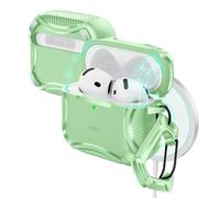 ESR Coque pour AirPods 4, Compatible avec Les AirPods 4 Génération (2024), Compatible MagSafe, Protection Puissante Anti Chutes, Couvercle Magnétique, Série Cyber, Vert Clair