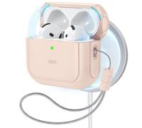 ESR Coque pour AirPods 5/4 2026/2024, Compatible MagSafe, Titane Désert | Compatible avec les AirPods 5/4 (2026/2024) USB-C, Protection Antichoc avec Cordon, Couvercle Magnétique,Hybride Orbit